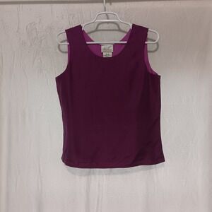 Kathie Lee Collection Silk Sleeveless‎ Blouse Womens Small Magenta